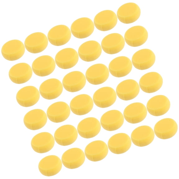Milisten 36Pcs Absorbent Yellow Round Facial Sponges Convenient Portable Face Cleansing Pads