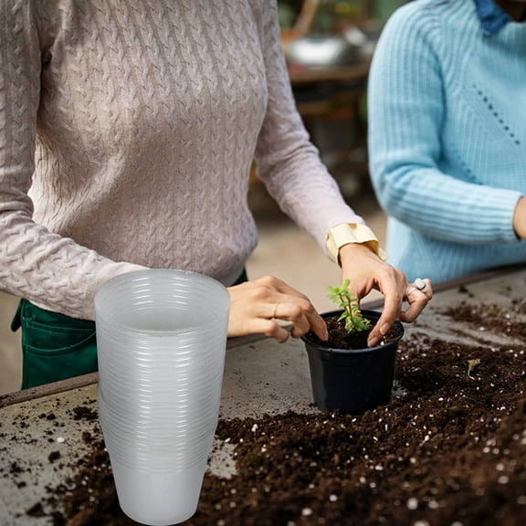 Milisten Set of 36 Clear Plastic Gardening Cups for Seed Starting, Plant Propagation, and Small Plant Containers