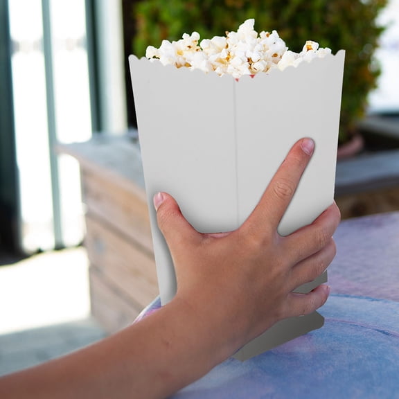 Milisten 36pcs Popcorn Container White Paper Home Users Movie Night Essentials