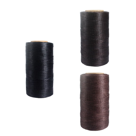 Milisten 3PCS Sewing Wax Thread Light Coffee for Projects Artists Craft String