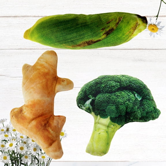 Milisten 3PCS Squeaky Vegetable Dog Toy Bite Resistant Cotton Train Pet Outdoor Play