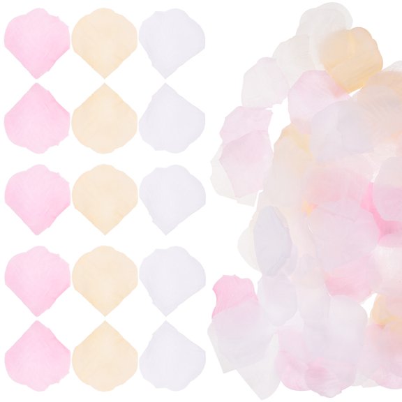 Milisten 3Packs Decorative Rose Flower Petals Assorted Color Fabric Flower Table Scatter for Party and Wedding