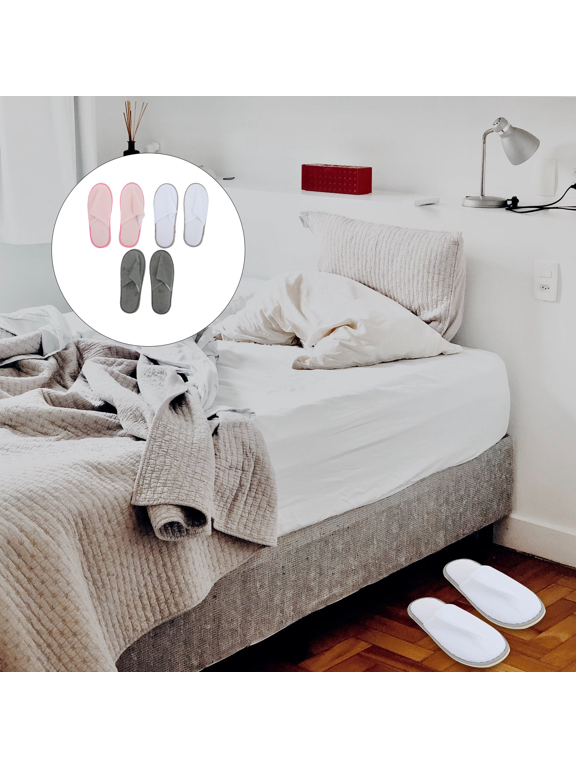 3Pairs Anti Slip Coral Fleece Slippers Lightweight Non Skid Indoor Slippers for Hotels