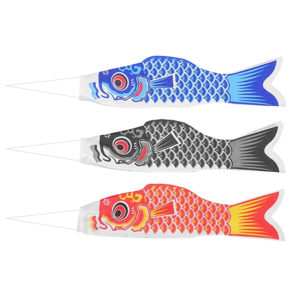 Milisten 3Pcs Hanging Carp Streamer Flags for Garden Vibrant Assorted Colors Lightweight Decor
