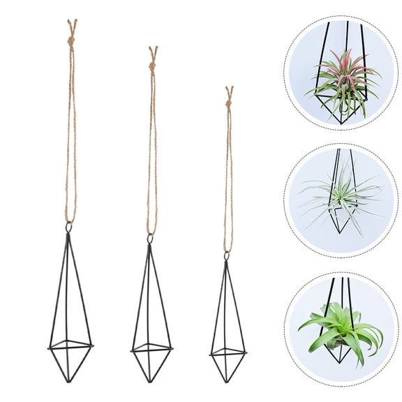 Milisten Air Plants Holders Hanging Flower Pot 3Pcs