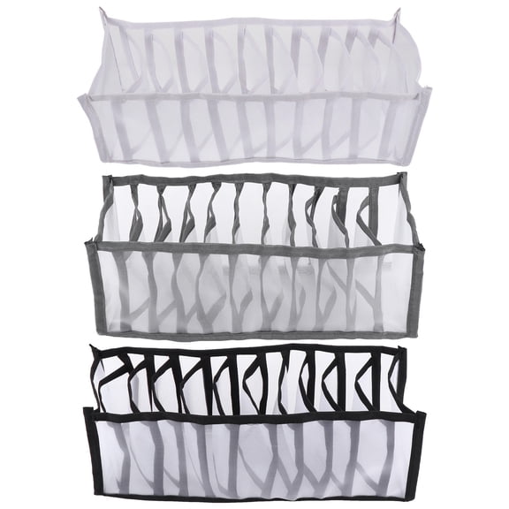Milisten 3Pcs Assorted Color Socks Storage Boxes Stackable Plastic Organizers for Neat Home Closet