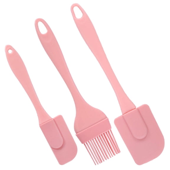 Milisten Silicone Kitchen Spatula Baking Tools Pink Non-stick Scraping Kitchen Utensil 3Pcs
