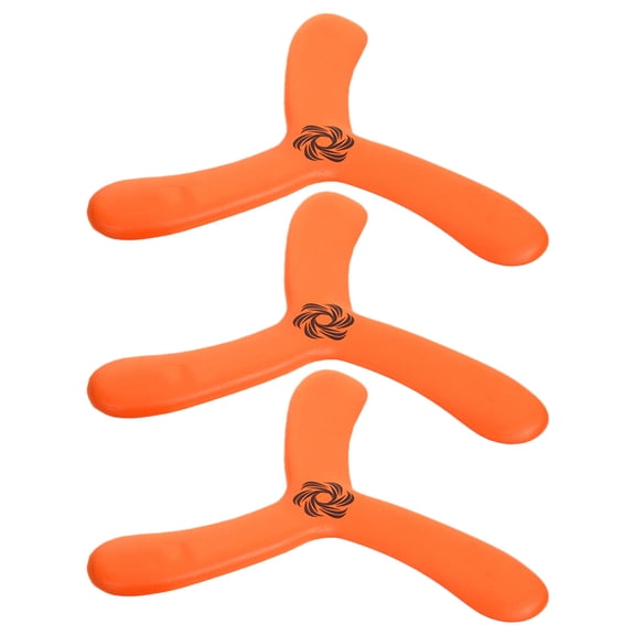 Milisten 3Pcs Thickened Orange Boomerangs for Outdoor Sports and Family Recreation