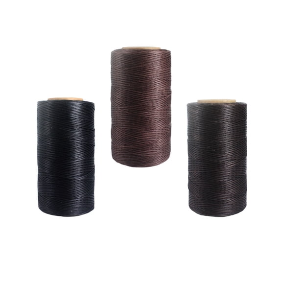 Milisten 3-Piece Waxed Thread Set, Flat Stitching Line in Assorted Colors, Strong and for Leatherwork Sewing Projects