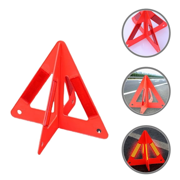 Milisten Reflective Orange PVC Roadside Safety Triangle for Car Trunk