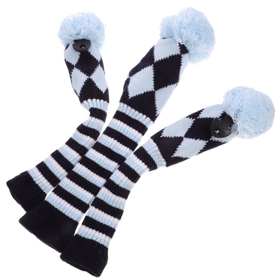 Milisten 3Pcs Wear Resistant White Wood Headcover for Golf Club Driver Knitted Fabric Covers