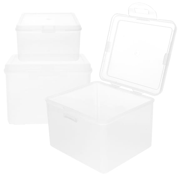 Milisten 3-Pack Clear Scrapbook Paper Storage Organizer Boxes, PP Material Craft Paper Holders for Art and Craft Supplies