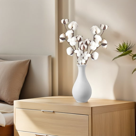 Milisten 3pcs DIY Wedding Decoration Dried Cotton Stems White Cotton Floral Display