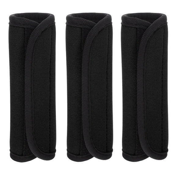 Milisten 3pcs Pull-Up Handle Grip Sleeves Anti-Slip For Weight Lifting Black Polyester