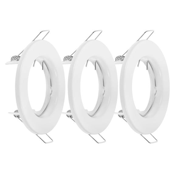 Milisten 3Pcs White Metal Recessed Light Fixture Frames Iron Spotlight Holder for Ceiling Lighting