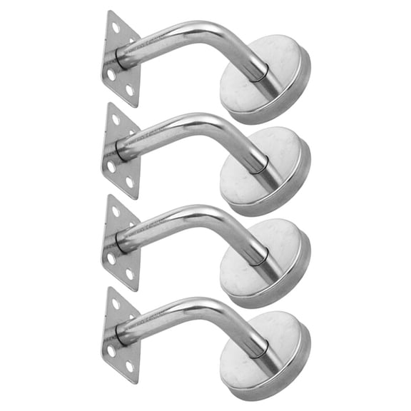 Milisten Set of 4 Modern Handrail Brackets, 2.4 x 2.4 x 2.0 Inches, Stair Rail Support Hardware