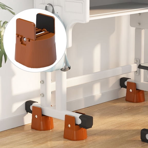 Milisten 4-Pack Furniture Riser Pads for Bed and Office, 8.20x8.20x7.30CM, Coffee Color, Heightening Support