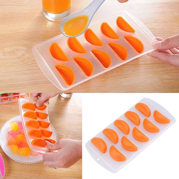 Milisten Food-Grade Silicone Trays Orange Shape, Easy to Use and Clean, Set of 4 Reusable Molds