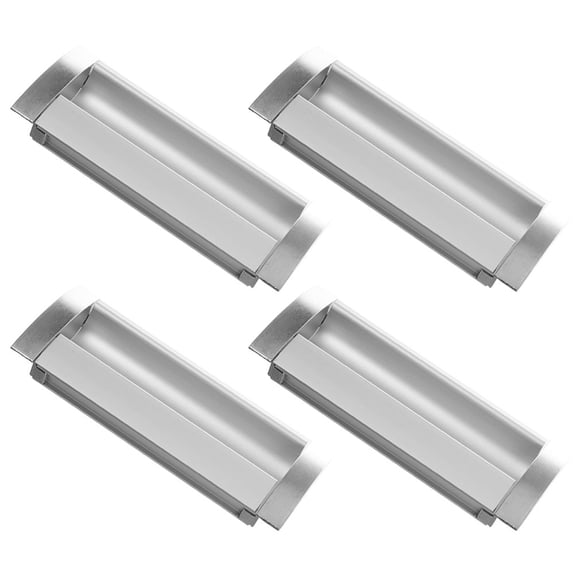 Milisten 4 Pcs Flush Drawer Pulls Silver Aluminium Recessed Flush Handle For Modern Interior Design