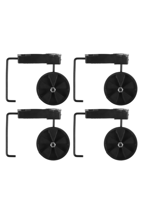 4-Pack Replacement Black Plastic Wheels for Shopping Cart, Flexible Turning for Crowded Spaces and Smooth Mobility