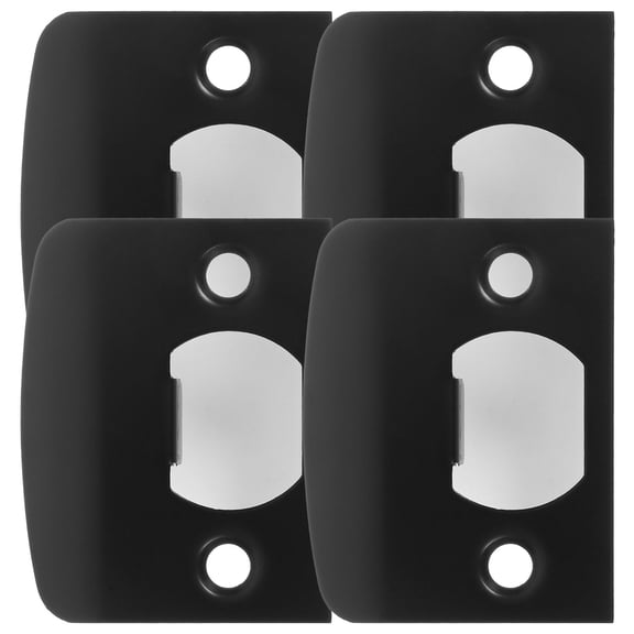Milisten 4 Sets Reinforced Strike Plate Black Stainless Steel Secure Installation Door Locking