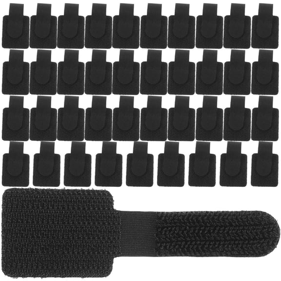 Milisten 40Pcs Black Nylon Fiber Cable Organizer Straps for Efficient Cable Management