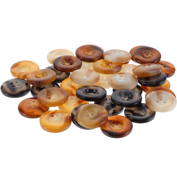 Milisten Clothes Button Black Resin 40Pcs 0.83In