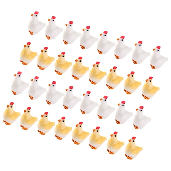 Milisten 40pcs Miniature Garden Rooster Statues Resin Chicken Figurines Assorted Colors for Landscape and Imaginative Play