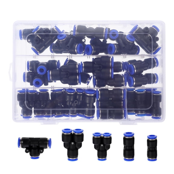 Milisten 42Pcs Copper Pneumatic Air Hose Fittings Quick Connect Push to Connect