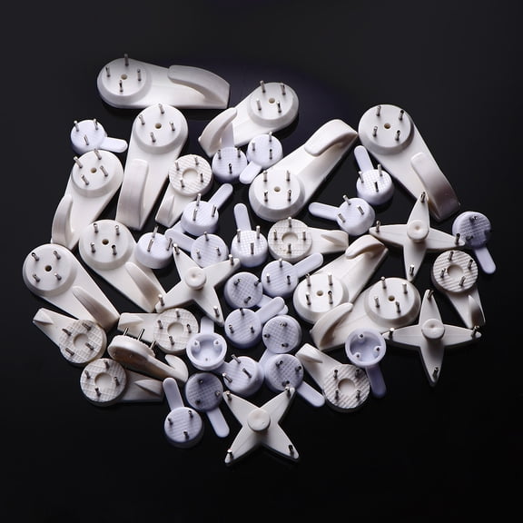 Milisten 42-Piece Plastic Wall Hooks Set for Hanging Pictures and Home Organization, Non-Trace Design for Easy Decoration