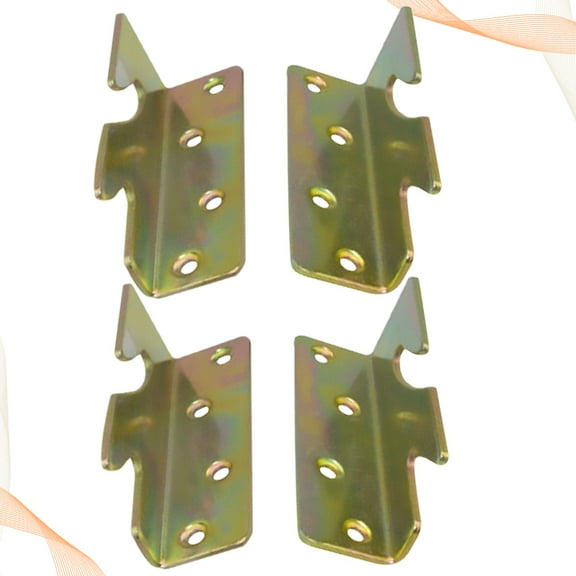 Milisten 4Pcs Bed Connecting Hinge Golden Metal Smooth Surface for Bed Rails