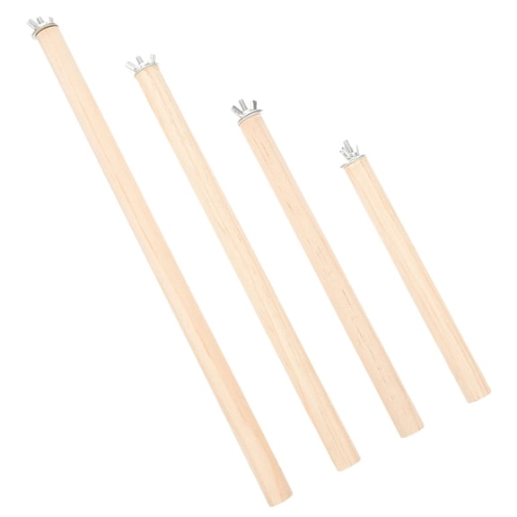 Milisten Multi-Color Wooden Bird Perch Rod Comfortable Standing Stick for Decor 4Pcs