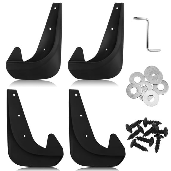 Milisten 4Pcs Black Plastic Mudflaps for Car Exterior Accessories 9.82X7.07X1.18in