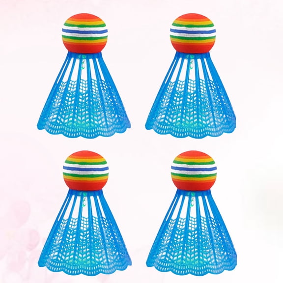 Milisten 4Pcs Blue Outdoor Shuttlecocks LED Lighting for Night Playing Durable Nylon Material