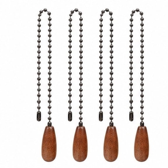 Milisten 4Pcs Ceiling Light Pull Chain Extension with Wood Pendant for Home Decor Multi