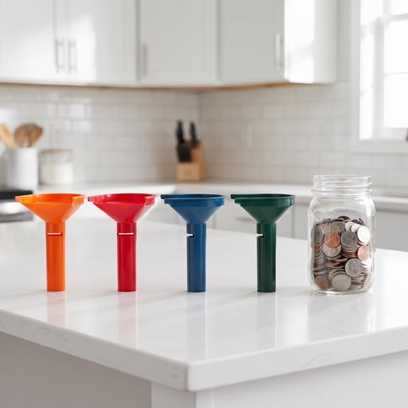 Milisten 4Pcs Shatterproof Coin Sorter Tubes with Color Coded Funnels for Accurate Currency Sorting