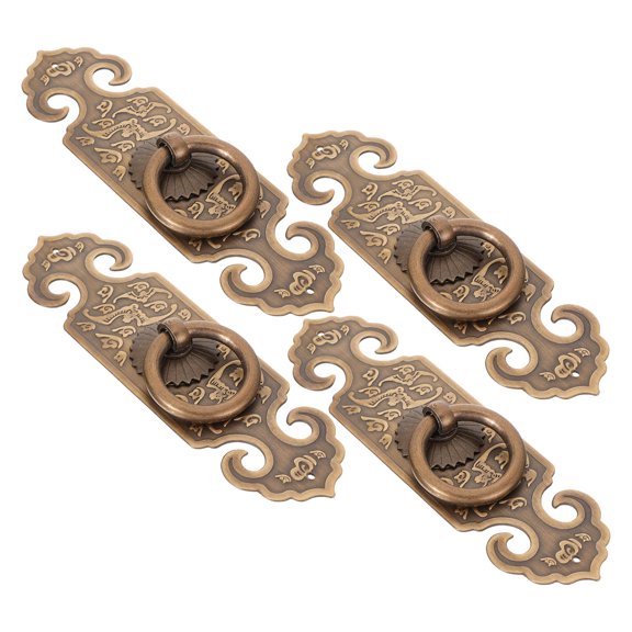 Milisten 4pcs Vintage Copper Cabinet Pull Handles for Kitchen Cupboards , 4.4