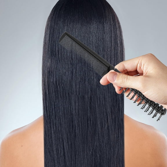 Milisten 4Pcs Outdoor Portable Hair Comb Foldable Lightweight Plastic Black