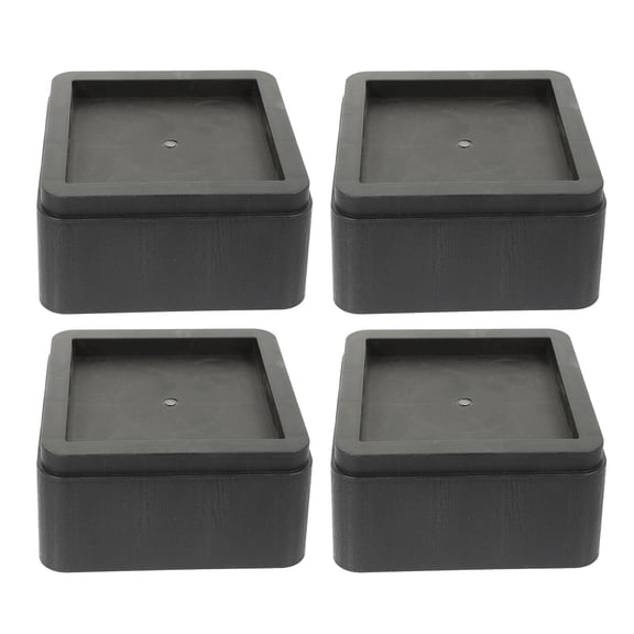 Milisten 4-Pack Black Adjustable Bed Risers with Soft Cushioned Pads for Furniture Stability and Height Boost at Home