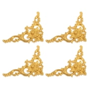 Milisten 4Pcs Golden Ceiling Medallions with Classic Rococo Floral Design and Easy DIY Installation