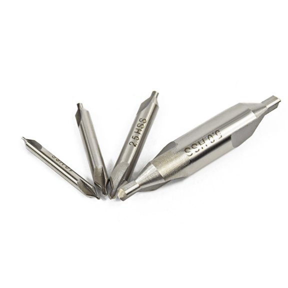 Milisten 4Pcs Hand Tap Drill Center Bits High Speed Steel Plated Silver Set for Preventing Drill Walking