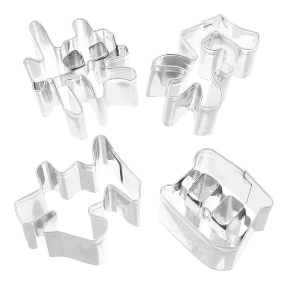 Milisten 4Pcs Lightweight Stainless Steel Cookie Cutters for Fruit and Vegetable