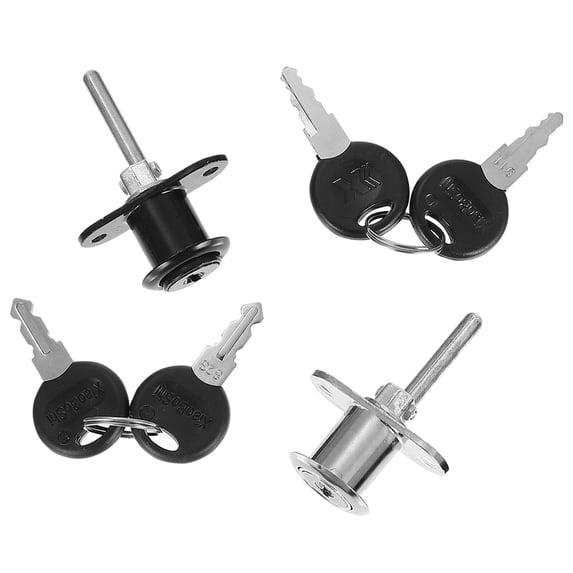 Milisten 4Pcs Office Desk Drawer Lock Zinc Alloy High Strength Use 2.44X1.97X0.79 Inch Black