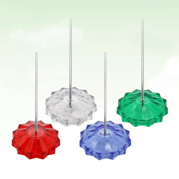 Milisten 4Pcs Receipt Holder Spike Stick with Plastic Base Metal Rod for Home Use Assorted Colors