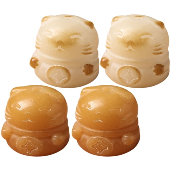 Milisten 4-Piece Paw Beads Set with Lucky Cat Charms, Assorted White Colors for Bracelet Jewelry Making