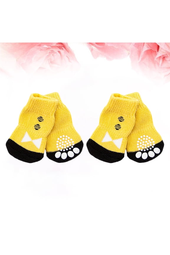 Doggie Socks Yellow Anti Slip Durable Comfortable for Pets 4Pcs