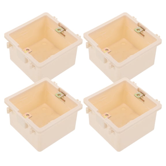 Milisten 4Pcs Plastic Socket Box for Wall Mounting and Fire Retardant 3.6X3.1X1.9in