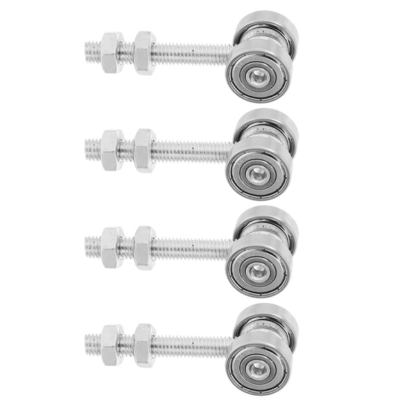 Milisten 4-Pack Silent Sliding Door Rollers Double Wheel Plated Alloy Replacement for Home Doors