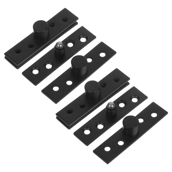 Milisten 4-Pack Black Stainless Steel Hidden Pivot Cabinet Hinges with 360 Degree Smooth Rotation