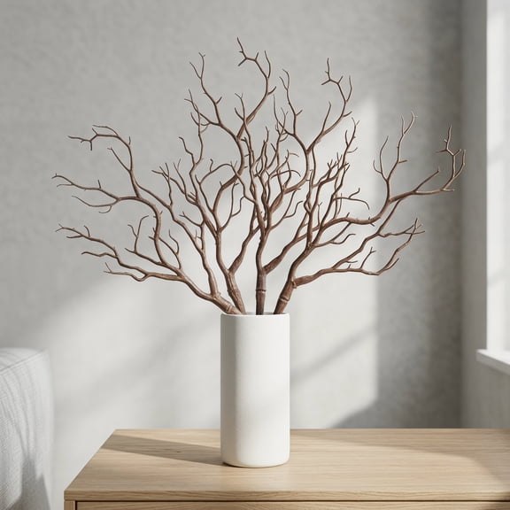 Milisten 4 Pieces Light Brown Artificial Branches for Vase Decor, Curvy Faux Wood Sticks for Home and Event Decoration